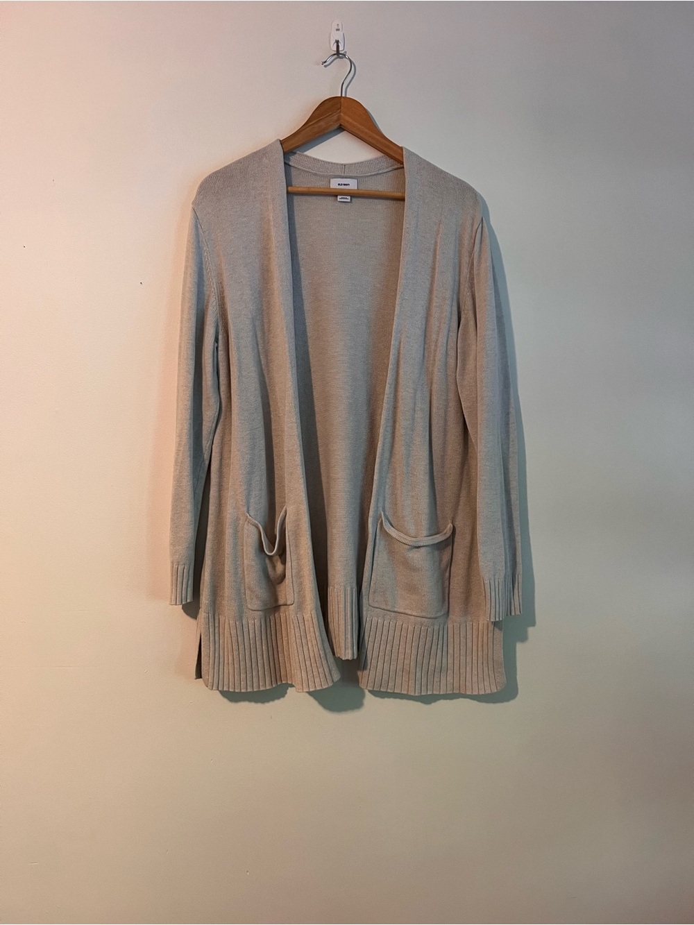 Women’s Open-Front Cream Cardigan Sweater